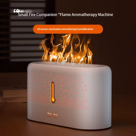 Baby Home Bedroom Office Silent Air Replenishment and Fragrance Dispenser Small Desktop Ultrasonic Flame Humidifier