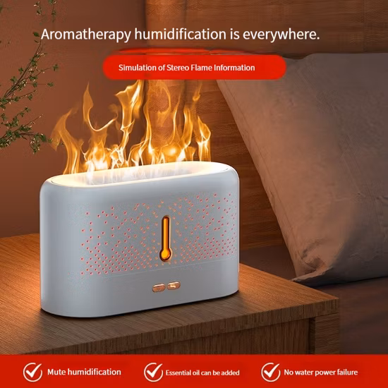Бесшумное пополнение воздуха и дозатор ароматов для дома, спальни, офиса, небольшой настольный ультразвуковой увлажнитель пламени